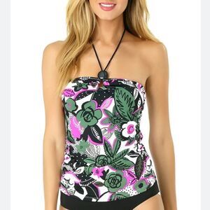 Anne Cole Bolo Babe Keyhole Bandeau Tankini Top And Bikini Bottom